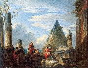 Panini, Giovanni Paolo Roman Ruins with Figures USA oil painting reproduction